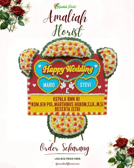 Papan Bunga Pernikahan Syamtalira Aron